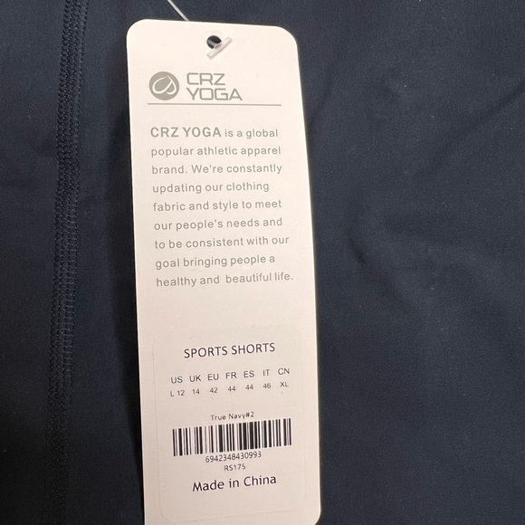 CRZ YOGA Butterlift Linerless Shorts 3" - High Waisted-True Navy-Size Large - Picture 6 of 7